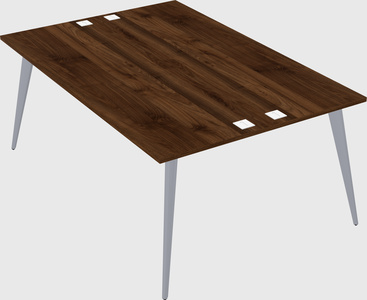 Shared rectangular office desk system