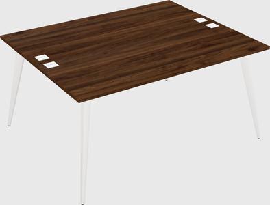 Shared rectangular office desk system