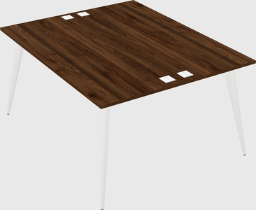Shared rectangular office desk system