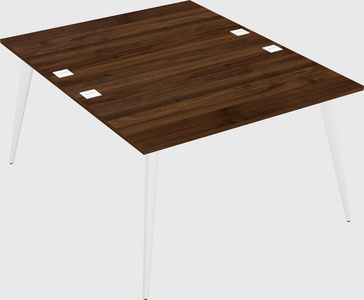 Shared rectangular office desk system