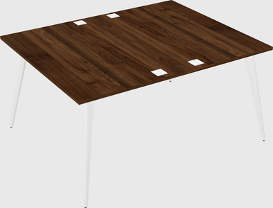 Shared rectangular office desk system