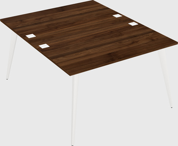 Shared rectangular office desk system