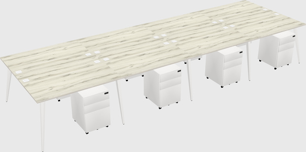 Shared Rectangular Office Desk System