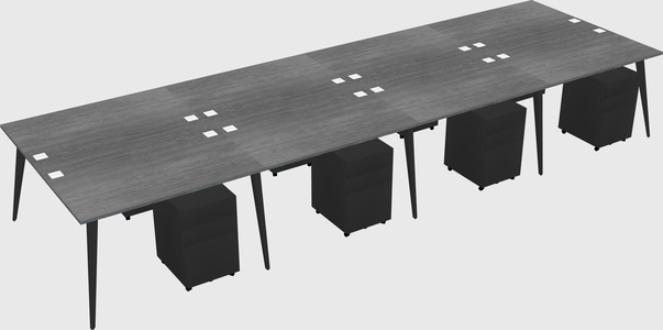Shared Rectangular Office Desk System