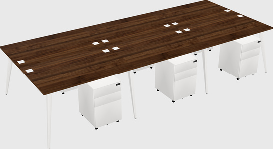 Shared Rectangular Office Desk System