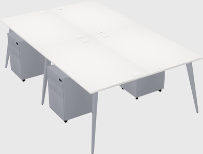 Shared rectangular office desk system