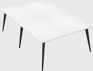 Shared rectangular office desk system