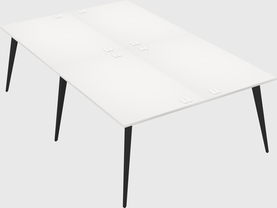 Shared rectangular office desk system