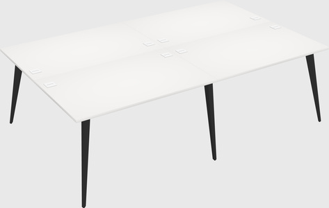Shared rectangular office desk system