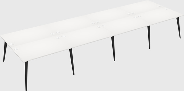 Shared rectangular office desk system