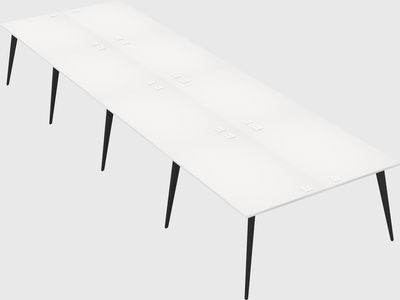 Shared rectangular office desk system