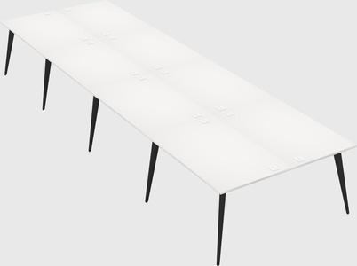 Shared rectangular office desk system