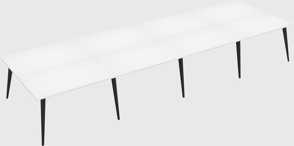 Shared rectangular office desk system