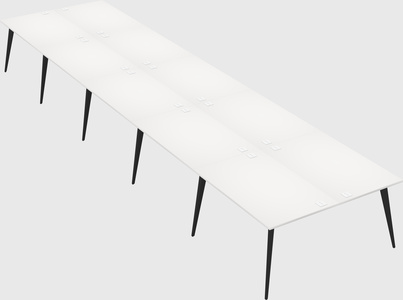 Shared rectangular office desk system