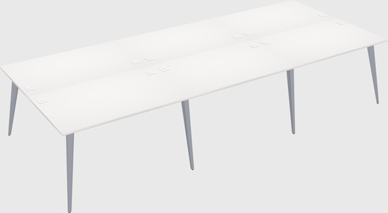 Shared rectangular office desk system