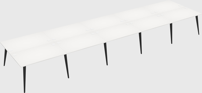 Shared rectangular office desk system