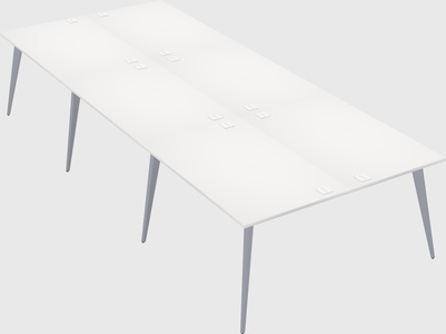 Shared rectangular office desk system
