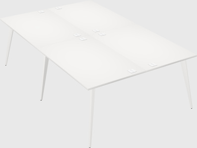 Shared rectangular office desk system