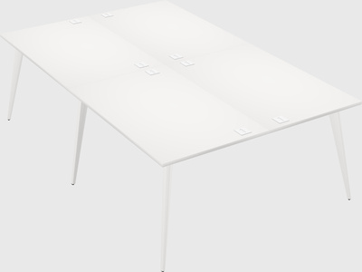 Shared rectangular office desk system