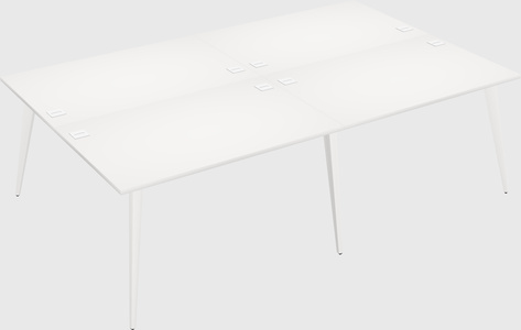 Shared rectangular office desk system