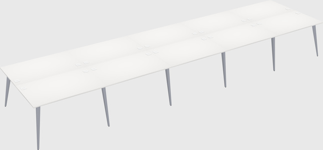 Shared rectangular office desk system