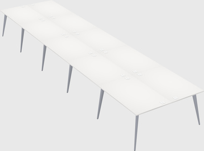 Shared rectangular office desk system