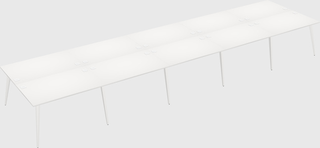 Shared rectangular office desk system