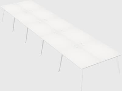 Shared rectangular office desk system