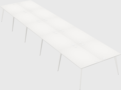Shared rectangular office desk system
