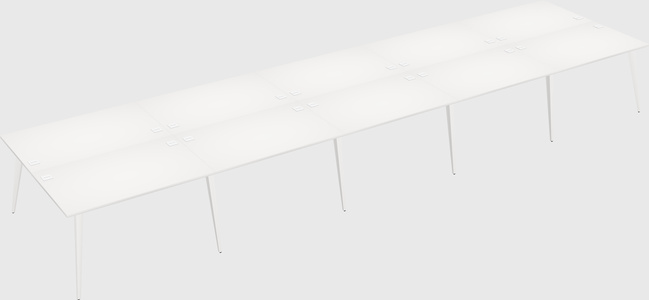 Shared rectangular office desk system