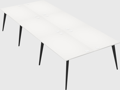 Shared rectangular office desk system
