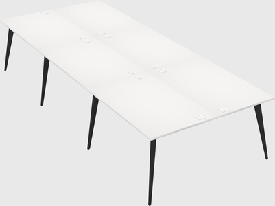 Shared rectangular office desk system