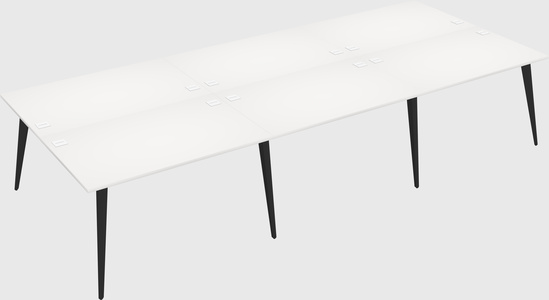 Shared rectangular office desk system