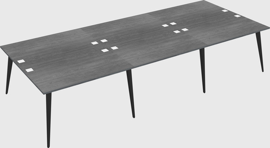 Shared rectangular office desk system