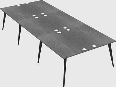 Shared rectangular office desk system