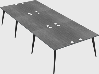 Shared rectangular office desk system
