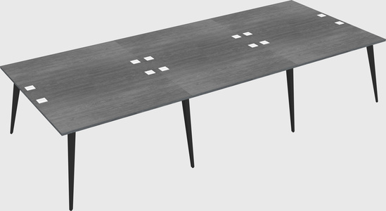 Shared rectangular office desk system