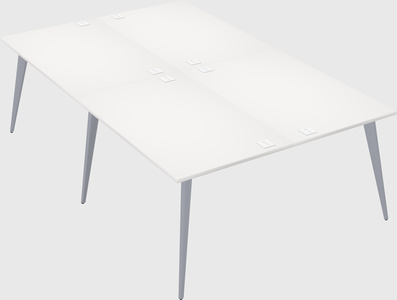 Shared rectangular office desk system