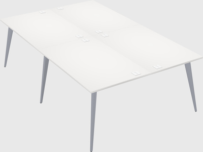 Shared rectangular office desk system