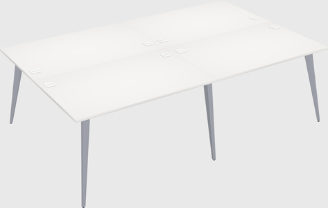 Shared rectangular office desk system