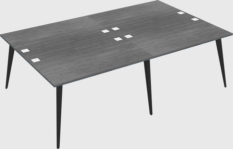 Shared rectangular office desk system