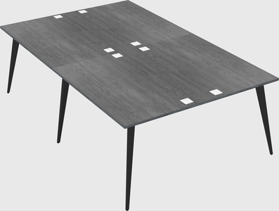 Shared rectangular office desk system