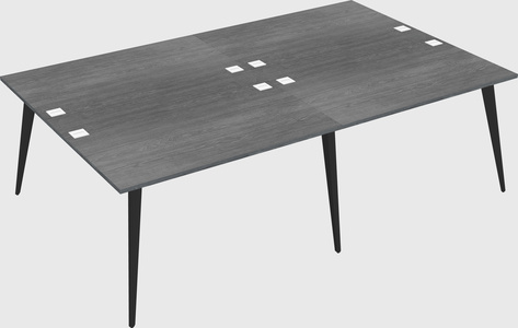 Shared rectangular office desk system