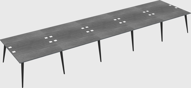 Shared rectangular office desk system