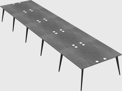 Shared rectangular office desk system