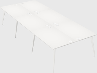 Shared rectangular office desk system