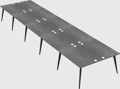 Shared rectangular office desk system