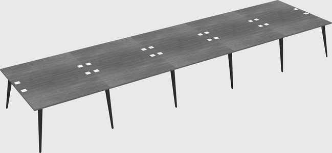 Shared rectangular office desk system