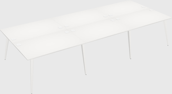 Shared rectangular office desk system