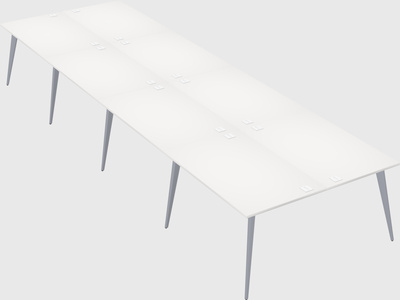 Shared rectangular office desk system